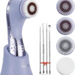 Facial Cleansing Brush Face Scrubber Exfoliator Rechargeable IPX7 Waterproof Electric Spin Cleanser Device for Exfoliating, Massaging and Deep Cleansing Removing Blackhead, Face Massaging