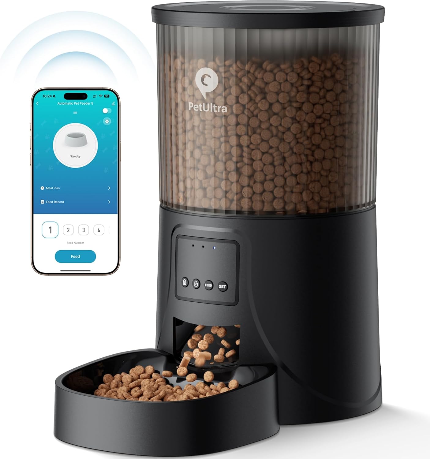 PETULTRA Automatic Cat Feeder WiFi- 5Ghz Cat Food Dispenser with APP Remote Control- Auto Pet Feeder for Small Dog Indoor- Easy to Set Up and Clean- Dual Power with Desiccant Bag Keep Fresh PETULTRA Automatic Cat Feeder WiFi- 5Ghz Cat Food Dispenser with APP Remote Control- Auto Pet Feeder for Small Dog Indoor- Easy to Set Up and Clean- Dual Power with Desiccant Bag Keep Fresh