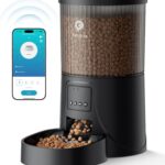 PETULTRA Automatic Cat Feeder WiFi- 5Ghz Cat Food Dispenser with APP Remote Control- Auto Pet Feeder for Small Dog Indoor- Easy to Set Up and Clean- Dual Power with Desiccant Bag Keep Fresh