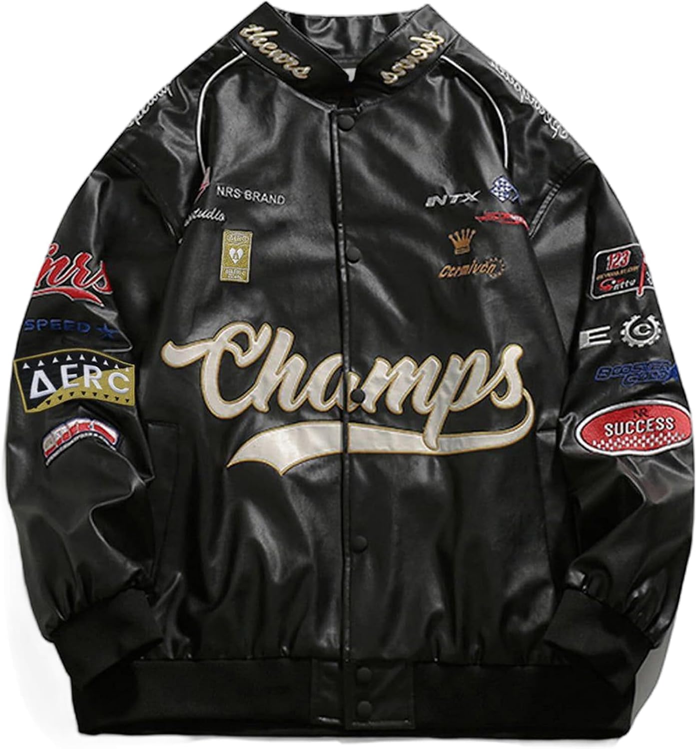Aelfric Eden Faux Leather Racing Jacket Oversized Motorcycle Biker Racer Jackets Streetwear Unisex Aelfric Eden Faux Leather Racing Jacket Oversized Motorcycle Biker Racer Jackets Streetwear Unisex