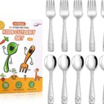 VITEVER 10-Piece Toddler Utensils, Kids Stainless Steel Silverware Set, Children Safe Forks and Spoons - Mirror Polished, Dishwasher Safe