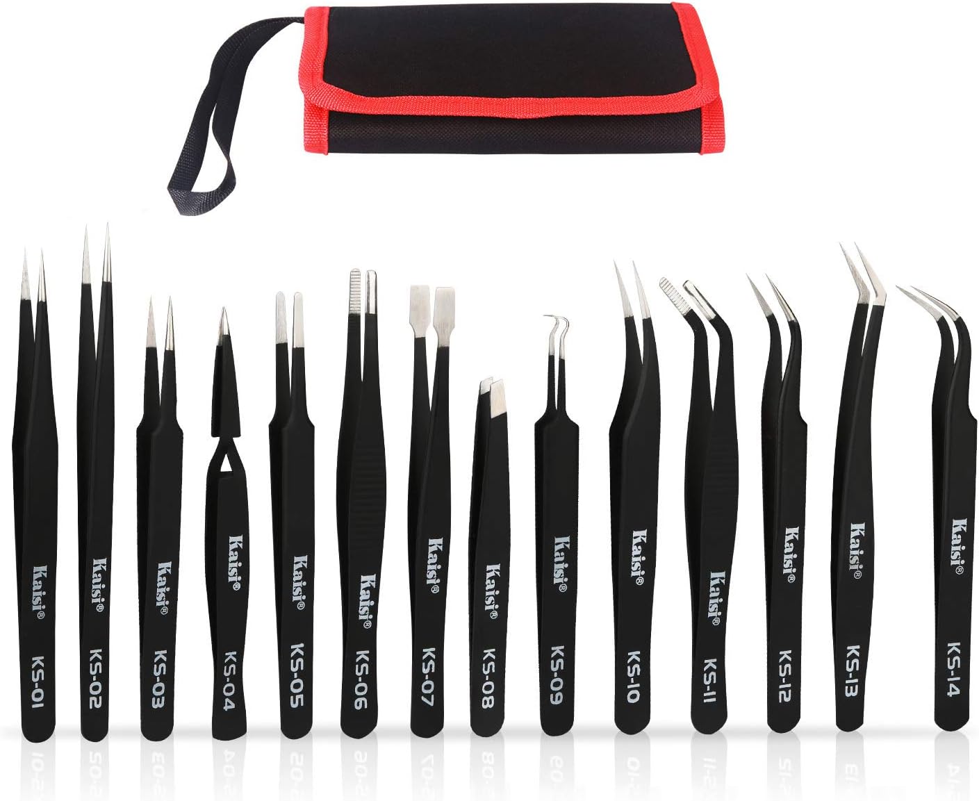 14 PCS Precision Tweezers Set, ESD Tweezer Set, Anti-Static Stainless Steel Tweezers Set for Craft, Jewelry, Electronics, Laboratory Work 14 PCS Precision Tweezers Set, ESD Tweezer Set, Anti-Static Stainless Steel Tweezers Set for Craft, Jewelry, Electronics, Laboratory Work