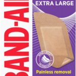 BAND-AID Brand Adhesive Bandages for Sensitive Skin, Hypoallergenic First Aid Bandages with Painless Removal, Stays on When Wet & Suitable for Eczema Prone Skin, Extra Large Size, 7 ct