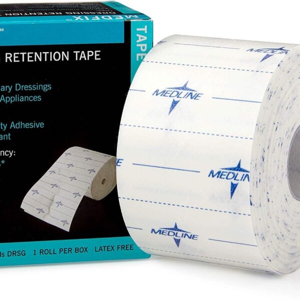 Medline MedFix Dressing Retention Tape with S-Release Liner, Secures Primary Dressings and Medical Appliances, 2" x 11 yd
