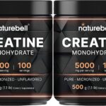 NatureBell 2 Pack Instant Creatine Monohydrate Powder 500g, 5,000mg Per Serving | Micronized, Pure, & Unflavored | Pre-Workout | Keto, Vegan, Filler-Free | 200 Servings (2.2 lb)