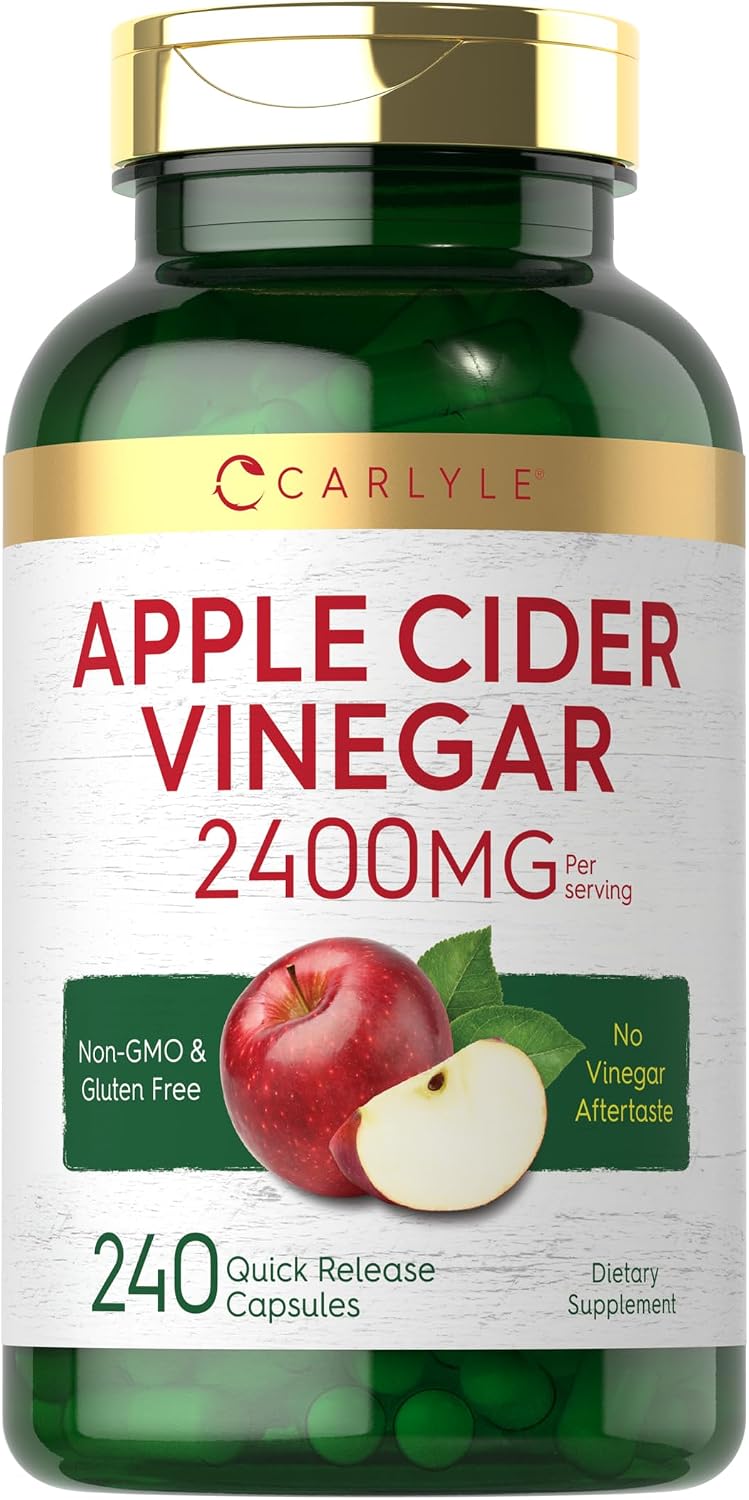 Carlyle Apple Cider Vinegar Capsules | 2400mg | 240 Count | Non-GMO, Gluten Free Supplement Carlyle Apple Cider Vinegar Capsules | 2400mg | 240 Count | Non-GMO, Gluten Free Supplement