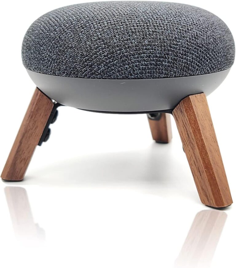 Real Wood Holder Compatible for Google Home mini,nest mini(2nd gen),Small Secure Tripod Accessories for Speaker Better Sound,Sturdy Durable Stable Wooden Stand for Home mini Smart Speaker(Walnut) | secure desktop bracket tripod accessories protect speaker,sturdy stable wooden stand for goole nest mini on table