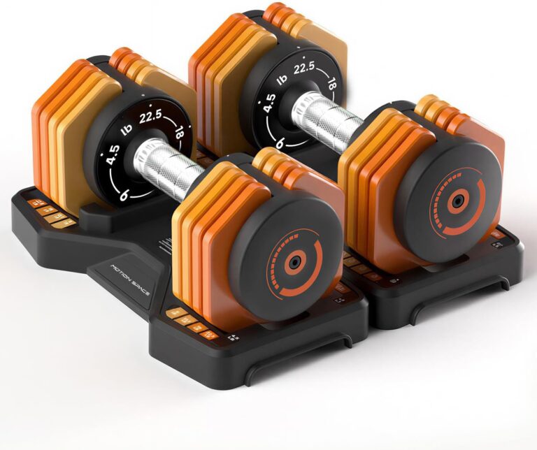 Adjustable Dumbbells Set, Orange, 1-Sec Fast Adjustable 5 Free Weights, Premium Comfort Non-slip Metal Handle, Compact Size for Full Body Home Workout