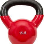 Sunny Health & Fitness Vinyl Coated Cast Iron Kettlebell 5-25 lb