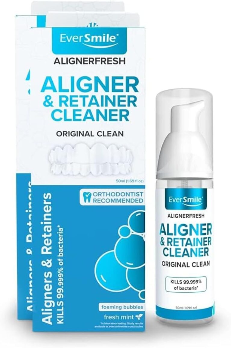 EverSmile AlignerFresh Original Clean Foam  Cleaner Compatible w/Invisalign and All Clear Aligners & Retainers  Eliminates Bacteria, Whitens Teeth, Fights Bad Breath  50ml (2 Pack)