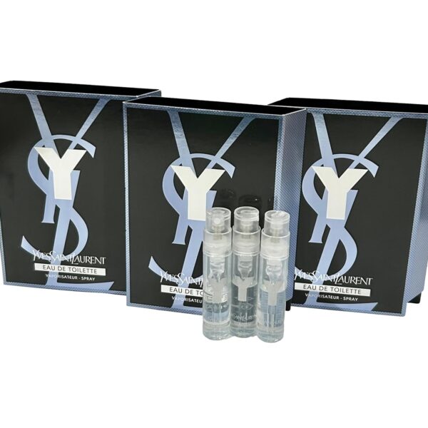 YVES SAINT LAURENT YSL Y Men Sample Perfume EDT Spray Trial Size Partially Filled Vials 1.2 ml / 0.04 fl oz (set of 3)