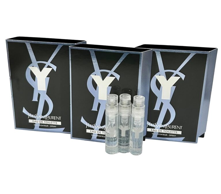 YVES SAINT LAURENT YSL Y Men Sample Perfume EDT Spray Trial Size Partially Filled Vials 1.2 ml / 0.04 fl oz (set of 3)