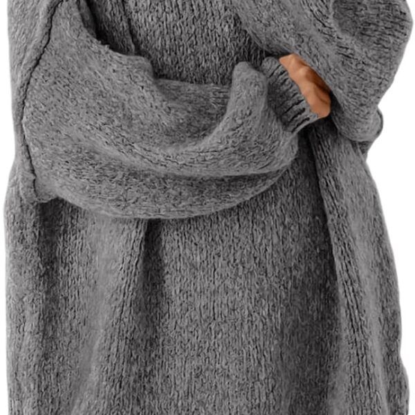 BTFBM Sweaters for Women Fall 2026 Long Sleeve Mock Neck Cable Knit Oversized Sweater Pullover Tops Thick Winter Clothes