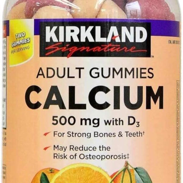 Kirkland Signature Chewable Calcium with Vitamin D3 Adult Gummies, 120 ct x 1 Bottle