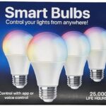 9W (60W Replacement) E26 Base A19 Color Changing Smart Light Bulb for Google and Alexa (4-Pack)