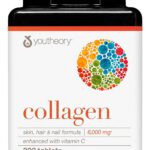Youtheory Advanced Collagen - 6,000 mg Hydrolyzed Collagen Peptides - Includes Antioxidants & Contains Vitamin C - Hair Growth, Nails, Joint Health & Bone Support* - 290 Tablets (48-Day Supply)