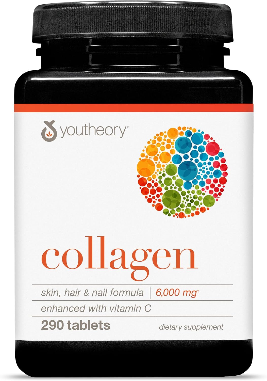 Youtheory Advanced Collagen - 6,000 mg Hydrolyzed Collagen Peptides - Includes Antioxidants & Contains Vitamin C - Hair Growth, Nails, Joint Health & Bone Support* - 290 Tablets (48-Day Supply) Youtheory Advanced Collagen - 6,000 mg Hydrolyzed Collagen Peptides - Includes Antioxidants & Contains Vitamin C - Hair Growth, Nails, Joint Health & Bone Support* - 290 Tablets (48-Day Supply)