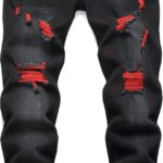 JUNBAOSS Men's Slim Fit Stretch Jeans Ripped Skinny Jeans for Men, Fashion Distressed Straight Comfort Flex Waist Pants