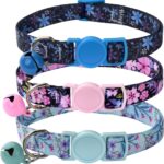 MarukoPet Cat Collar Breakaway with Bells, 3 Pack Girl Boy Pet Cat Collar with Bohemia Floral Tribal Geometric Patterns, Adjustable 7.5-12 Inch, with Safety Buckle for Kitten Cat(Set A)