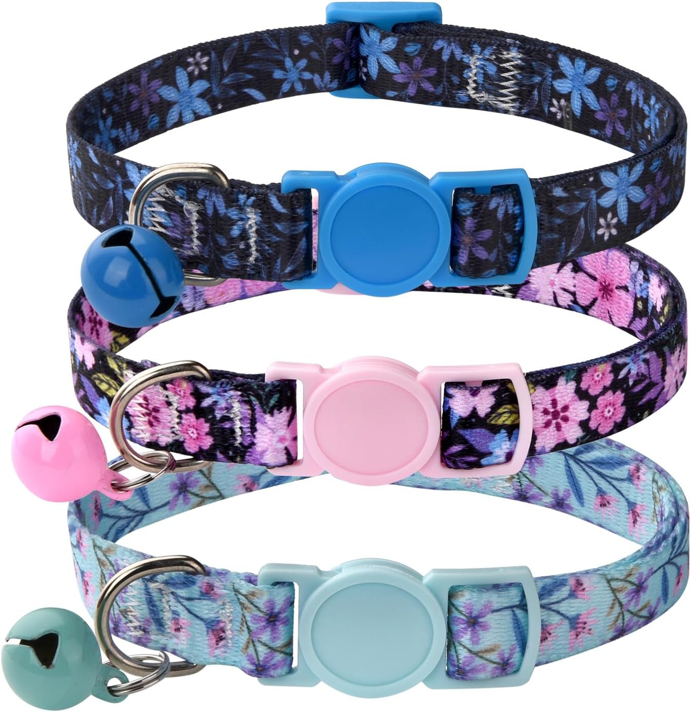 MarukoPet Cat Collar Breakaway with Bells, 3 Pack Girl Boy Pet Cat Collar with Bohemia Floral Tribal Geometric Patterns, Adjustable 7.5-12 Inch, with Safety Buckle for Kitten Cat(Set A) MarukoPet Cat Collar Breakaway with Bells, 3 Pack Girl Boy Pet Cat Collar with Bohemia Floral Tribal Geometric Patterns, Adjustable 7.5-12 Inch, with Safety Buckle for Kitten Cat(Set A)