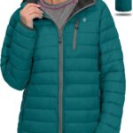 Little Donkey Andy Women's Packable Lightweight Puffer Jacket Hooded Windproof Winter Coat with Recycled Insulation