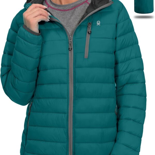 Little Donkey Andy Women's Packable Lightweight Puffer Jacket Hooded Windproof Winter Coat with Recycled Insulation