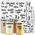 Talented Kitchen Pantry Labels for Food Containers - 157-Piece, Black Script Vinyl - Jar & Bin Labels & Food Storage Organization Stickers