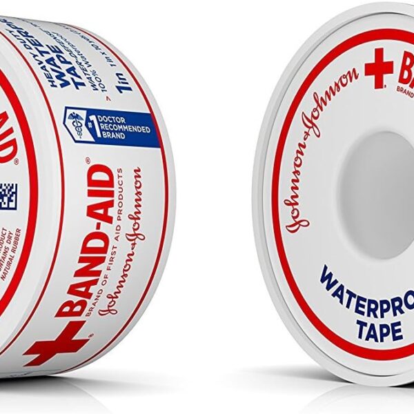 Band-Aid Brand of First Aid Products 100% Waterproof Self-Adhesive Medical Tape Roll to Secure Bandages, Durable First Aid Wound Care Bandaging Tape, 1 Inch by 10 Yards (Pack of 2)