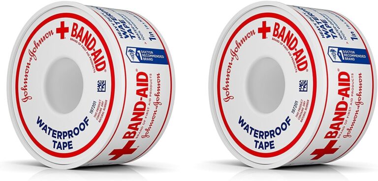 Band-Aid Brand of First Aid Products 100% Waterproof Self-Adhesive Medical Tape Roll to Secure Bandages, Durable First Aid Wound Care Bandaging Tape, 1 Inch by 10 Yards (Pack of 2)