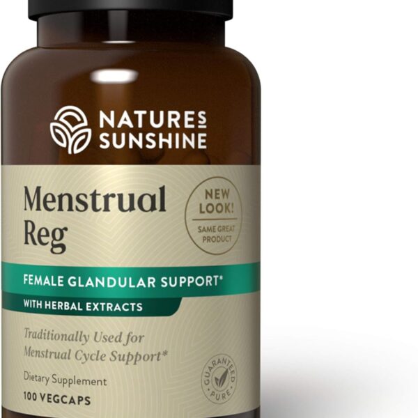 Nature's Sunshine Menstrual Reg, 100 Capsules, Kosher | Herbal Supplement Helps Maintain Hormone Balance and Promotes a More Comfortable Menstrual Cycle