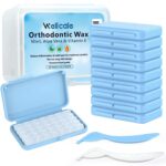 Braces Wax  Premium Pre-Cut Dental Wax for Braces 10 Pack (350+ Dots), Food-Grade Orthodontic Wax with Aloe Vera & Vitamin E, Storage Cases & Applicator Tools, FSA/HSA Eligible