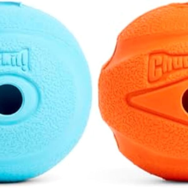 Chuckit! The Whistler Ball Dog Toy, Medium (2.5 Inch Diameter) for Dogs 20-60 lbs, Pack of 2, Multicolor