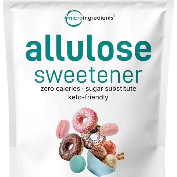 Micro Ingredients Allulose Sweetener, 3 lb | Zero Calorie, Plant Based | No Erythritol | No Aftertaste | Vegan Sugar Alternative | Great for Coffee, Drinks, Tea, Cooking & Baking | Keto Friendly