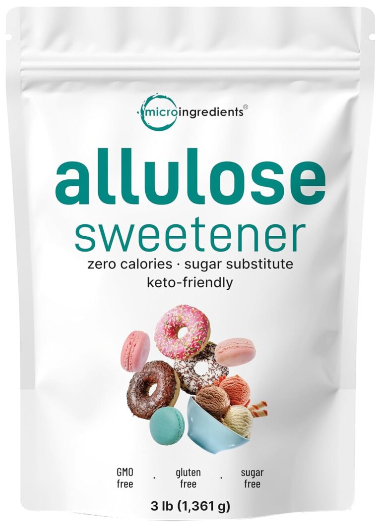 Micro Ingredients Allulose Sweetener, 3 lb | Zero Calorie, Plant Based | No Erythritol | No Aftertaste | Vegan Sugar Alternative | Great for Coffee, Drinks, Tea, Cooking & Baking | Keto Friendly