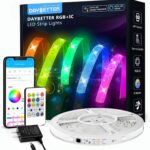 DAYBETTER 100ft Smart IC WiFi LED Strip Lights, Work with Alexa and Google Assistant, BGRIC LED Lights App Control Segmented DIY Multiple Colors, Color Changing Music Sync for Bedroom Decor (1 Roll)