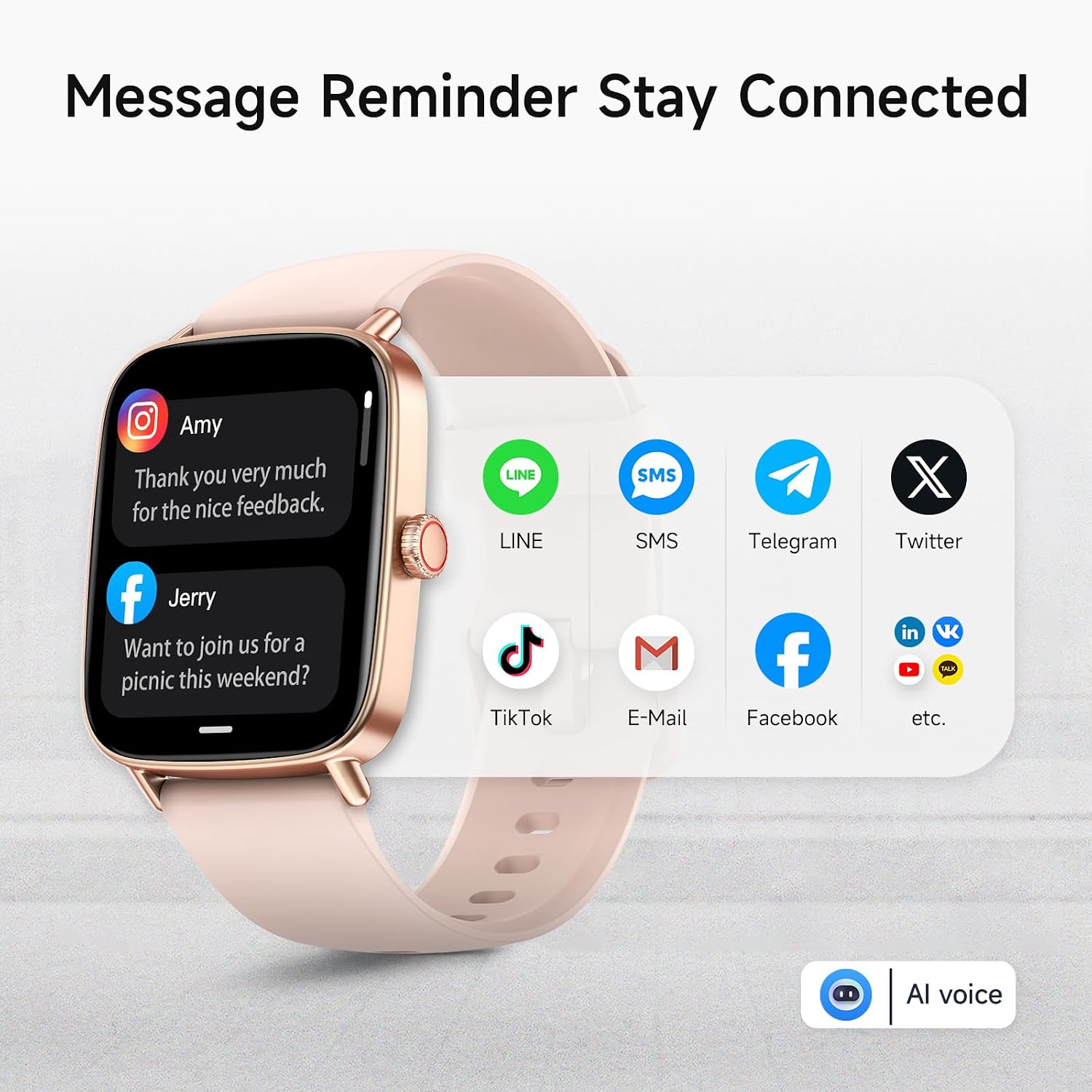 Smart Watch for Women, 1.85" HD Smartwatch Compatible iPhone/Samsung/Android (Answer/Make Calls), 100+ Sport Modes Fitness Tracker with Heart Rate/Sleep/SpO2 Monitor, IP68 Waterproof, with 2 Bands Smart Watch for Women, 1.85" HD Smartwatch Compatible iPhone/Samsung/Android (Answer/Make Calls), 100+ Sport Modes Fitness Tracker with Heart Rate/Sleep/SpO2 Monitor, IP68 Waterproof, with 2 Bands