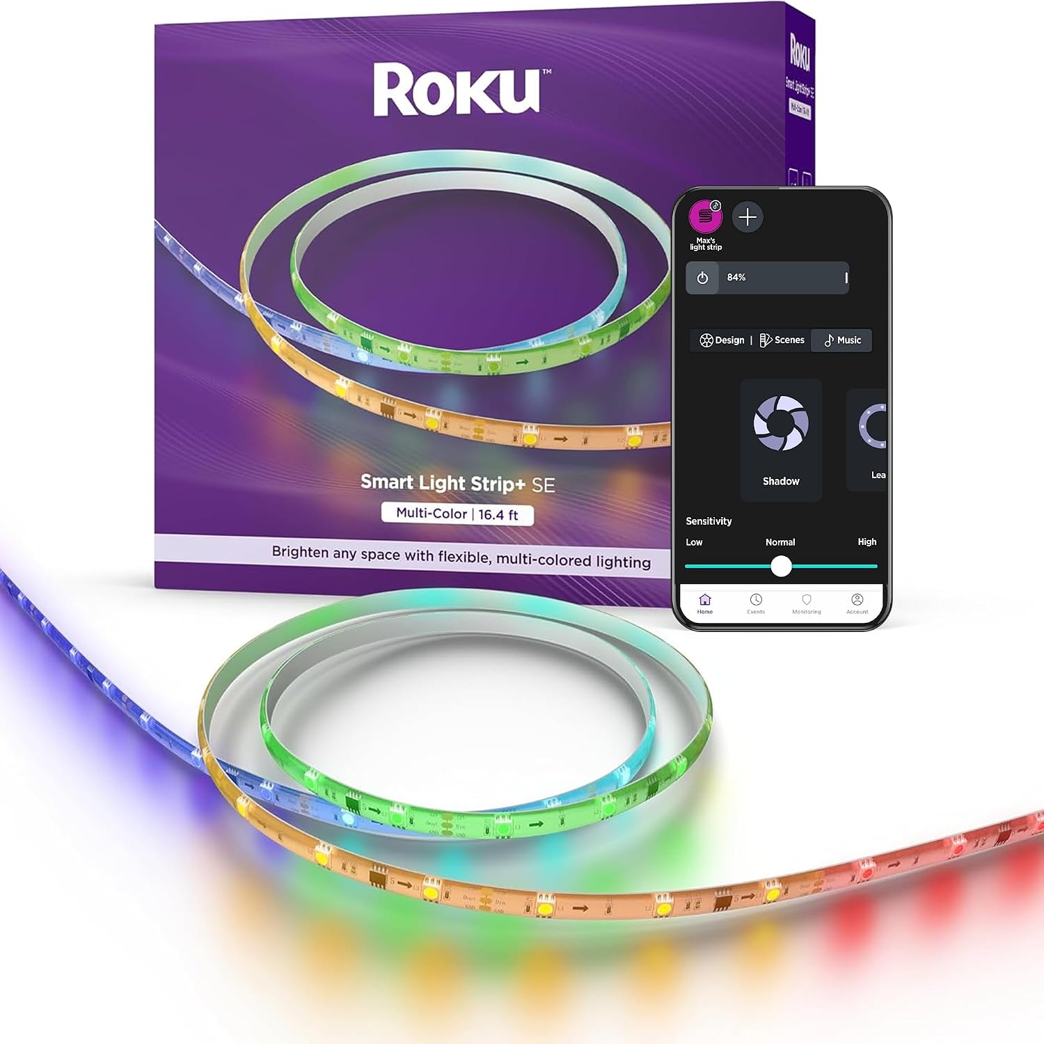 Roku Smart LED Light Strip+, 16.4ft - Color Options with Adjustable Brightness & Temperature - Peel & Stick WiFi Smart Strip Lights Works with Roku Voice, Alexa & Google Assistant - Smart Home Product Roku Smart LED Light Strip+, 16.4ft - Color Options with Adjustable Brightness & Temperature - Peel & Stick WiFi Smart Strip Lights Works with Roku Voice, Alexa & Google Assistant - Smart Home Product