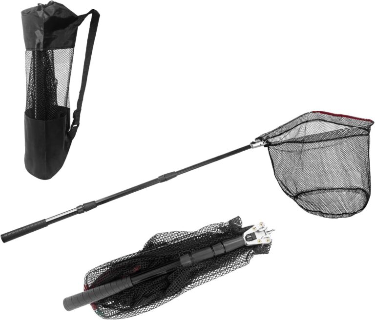 Fishing Net with Handle with Storage Bag,Portable Telescopic Fishing Net Telescoping Handle,Fish Net,Fishing Nets,Extend to 40-63 Inches for Kids Men Women