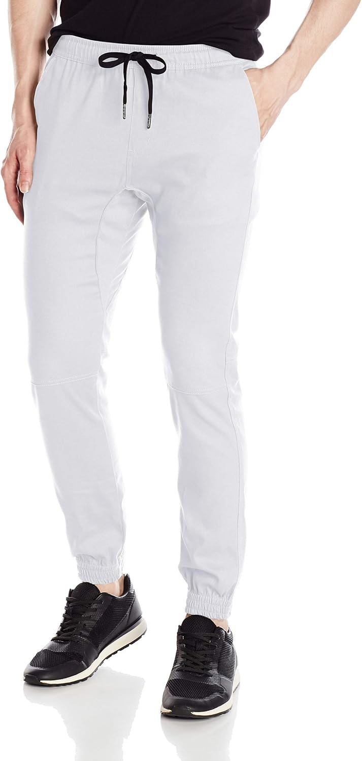 BROOKLYN ATHLETICS mens Twill Jogger Pants Soft Stretch Slim Fit Trousers