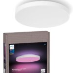 Philips Hue Datura Smart Ceiling Panel (Small Round 2.49in x 15.12in) White & Color Light, Bluetooth Compatible, Voice Control with Alexa, Apple Home & Google Assistant