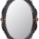 Eaoundm 14.5 x 10 inchs Smallest Oval Antique Decorative Wall Mirror Vintage Hanging Mirror Brown