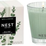 NEST New York Scented Classic Candle, Wild Mint & Eucalyptus - 8.1 oz - Up to 60-Hour Burn Time - Reusable Glass Vessel