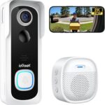 ieGeek Doorbell Camera Wireless No Subscription, 2K 3MP HD View PIR Motion Detection, Wireless Video Doorbell with Chime 2-Way Talk, Only Supports 2.4GHz WiFi, Local & Cloud Storage, White