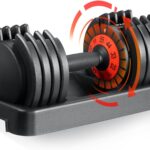 SKOK 25/55 lbs Pair Adjustable Dumbbells Set, Adjustable Weights Dumbbells Set for Men and Women with Anti-Slip Fast Adjust Weight by Turning Handle Dumbbell with Tray