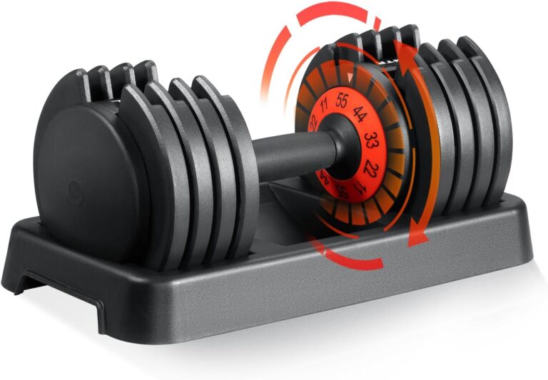 SKOK 25/55 lbs Pair Adjustable Dumbbells Set, Adjustable Weights Dumbbells Set for Men and Women with Anti-Slip Fast Adjust Weight by Turning Handle Dumbbell with Tray