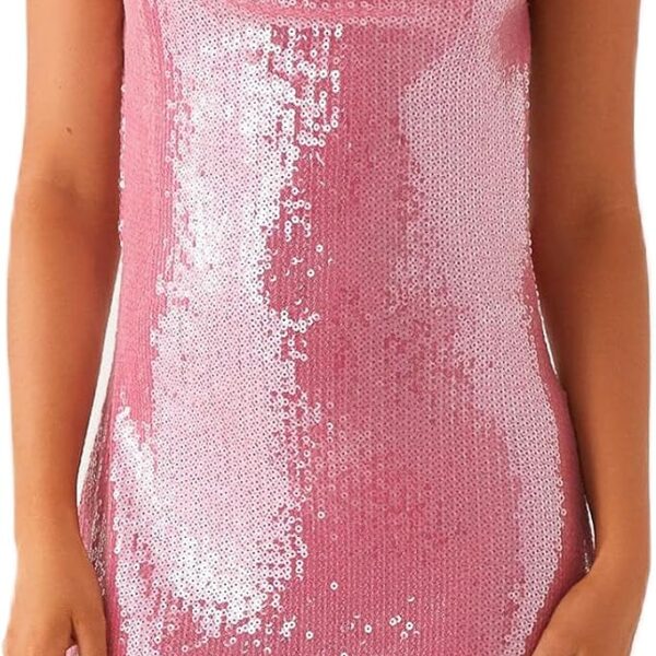 Women's Sexy Halter Sequin Backless Mini Dress Sleeveless Low Cowl Back Glitter Short Dresses Party Evening Gown