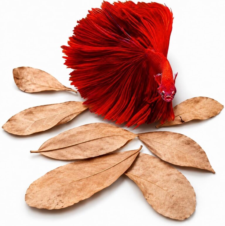 SunGrow 50 pcs Catappa Indian Almond Leaves  2 Water Conditioner for Betta Fish Tank, Aquarium Leaf for Fish Breeding, Shrimp, Goldfish, Guppy & Frogs