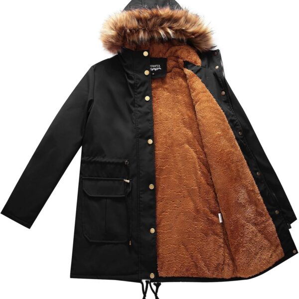 MODFUL Winter Coat Women Jacket Thicken Fleece Lined Parka Jackets with Fur Hood