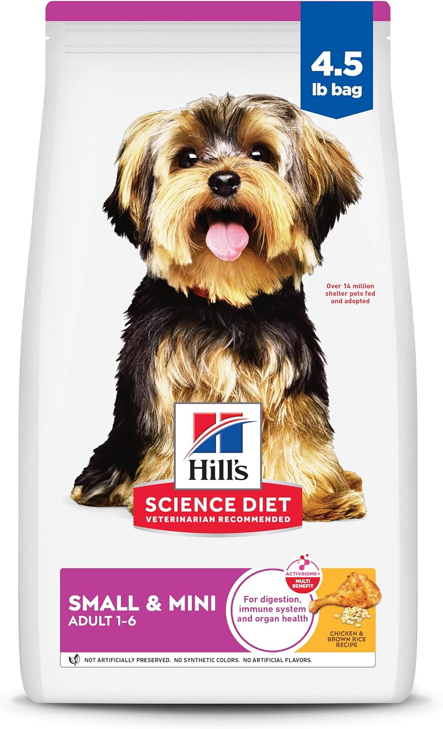 Hill's Science Diet Adult 1-6 Small & Mini Dry Dog Food, Chicken & Brown Rice, 4.5 lb. Bag Hill's Science Diet Adult 1-6 Small & Mini Dry Dog Food, Chicken & Brown Rice, 4.5 lb. Bag