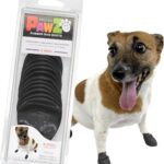 PawZ Rubber Dog Boots for Small Paws - All-Weather Waterproof Dog Shoes, Anti-Slip Traction for Rain, Snow, Mud & Hot Pavement - Pull-On Dog Booties, Black - X-Small (1.5"-2") - Pack of 12